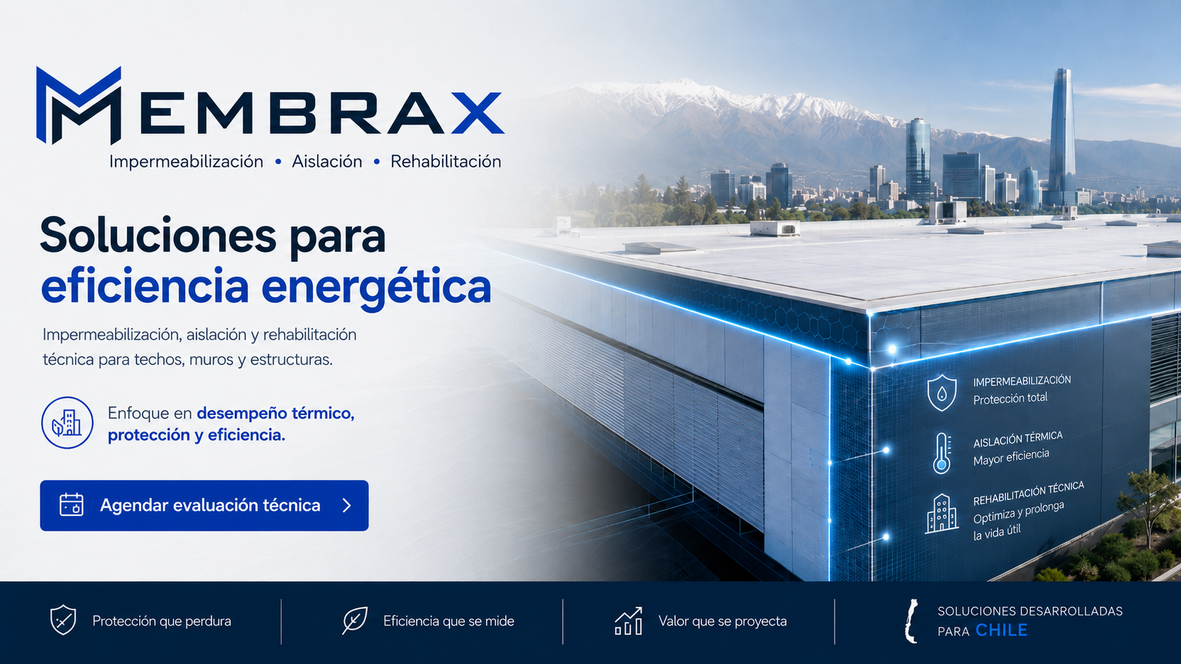 MEMBRAX · Soluciones para eficiencia energética: impermeabilización, aislación y rehabilitación técnica