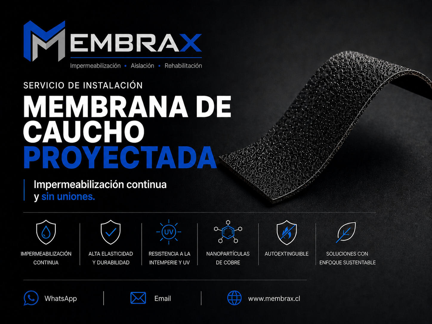 MEMBRAX Caucho proyectado