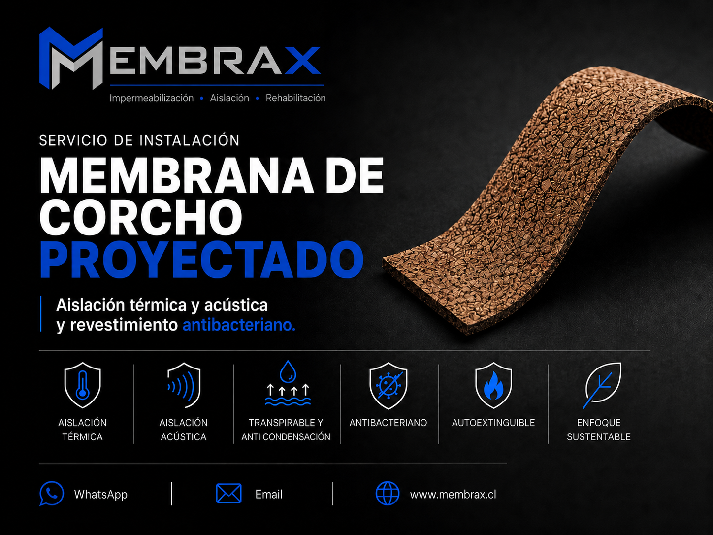 MEMBRAX Corcho proyectado